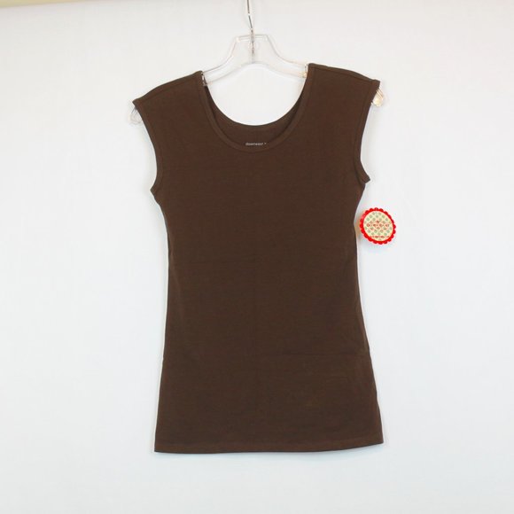 Downtown Basics XS Soft Brown Short Sleeve Shirt Tank Top Tee - Picture 8 of 8